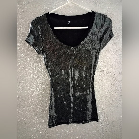 Love Tease Sequin Tee Shirt Clubbing Party Sexy Flirty Indie Sleeze Streetwear - Picture 1 of 16